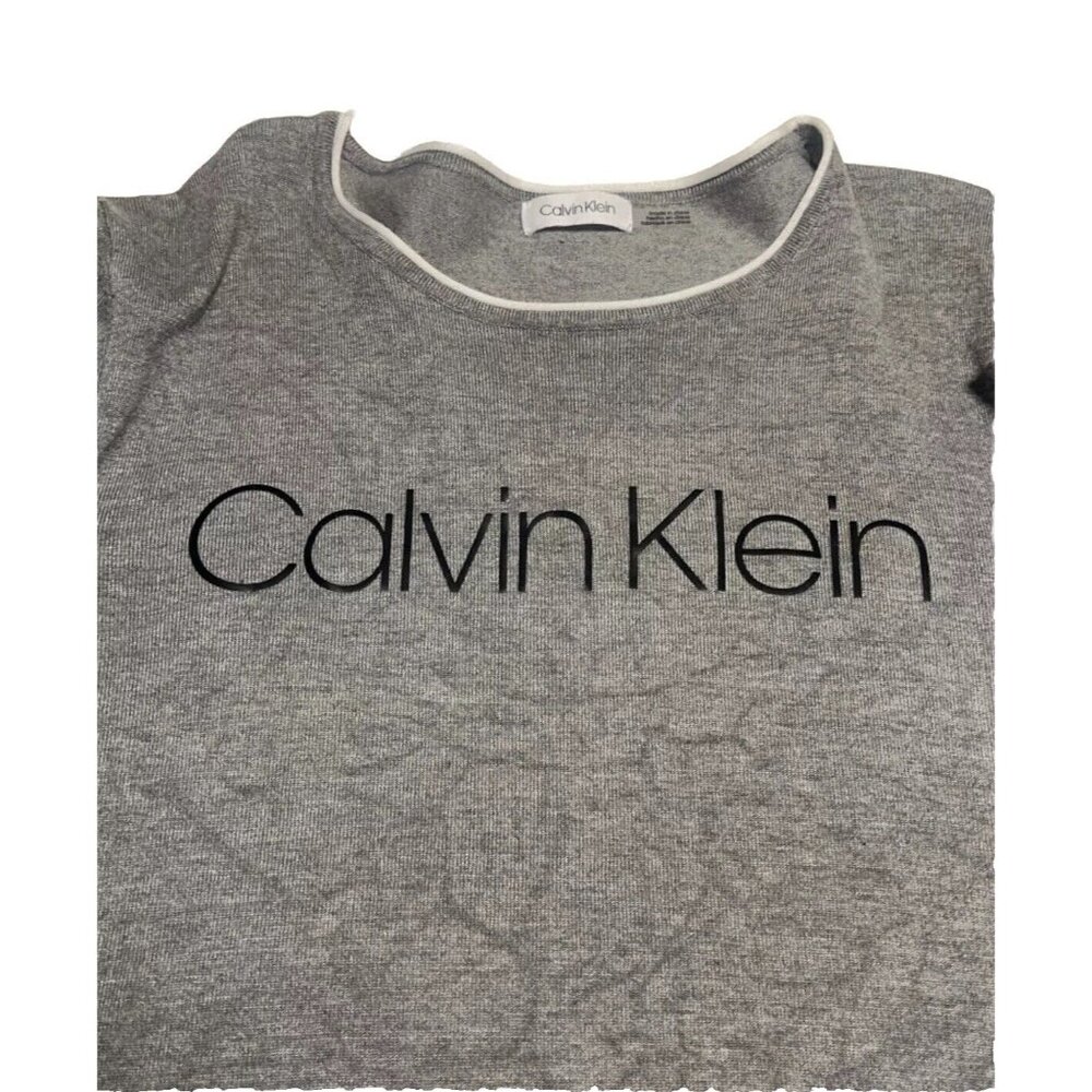 Calvin Klein Performance Women's Gray Logo Pullover Sweatshirt, Size Large